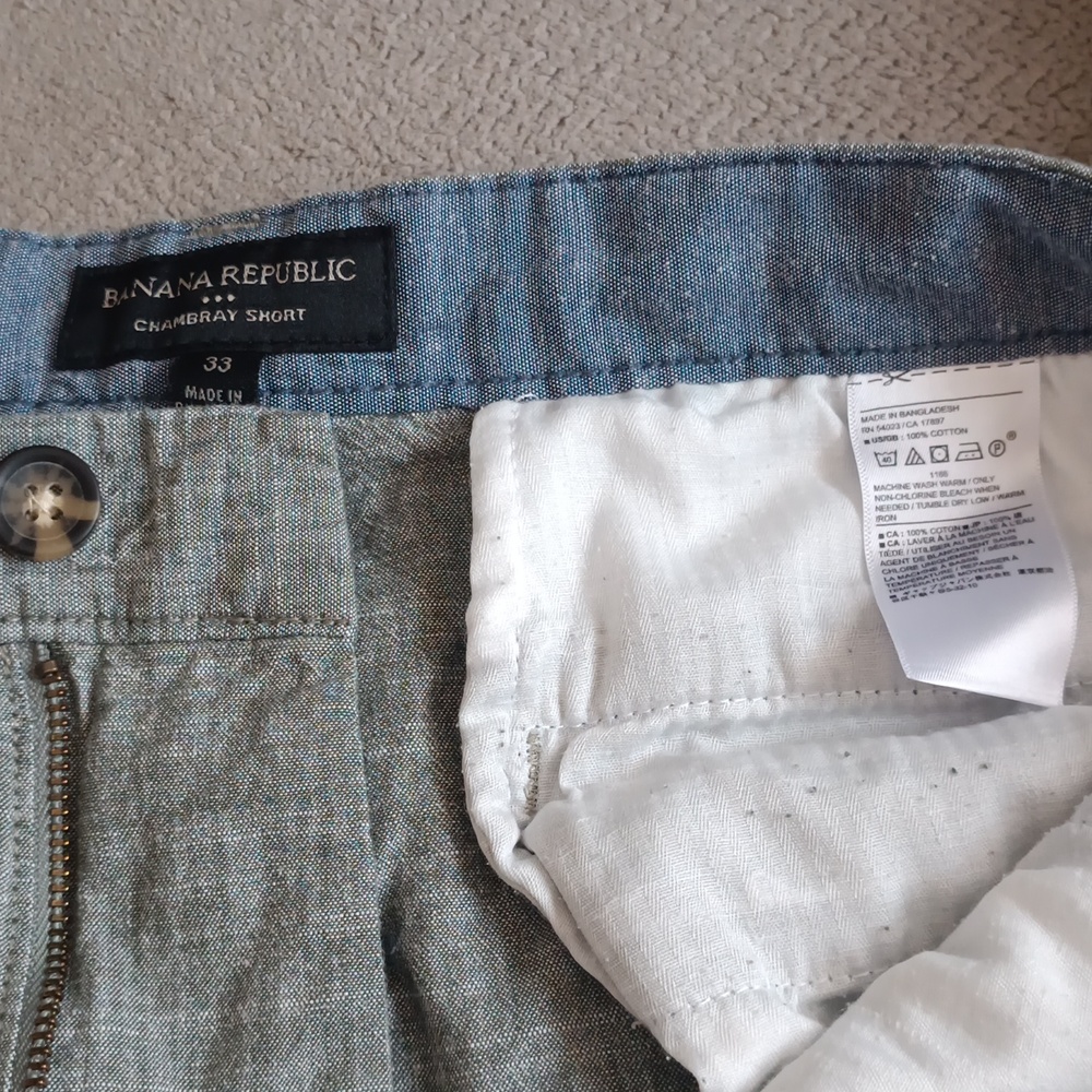 Banana Republic Chambray Short Grey Size 33 Men - Picture 2 of 3